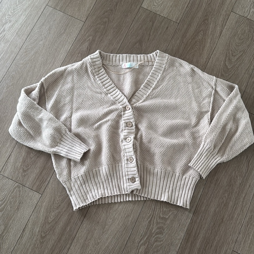 Free People Beach Hailee Cardigan sweater set size Large Peyote color - Picture 6 of 9